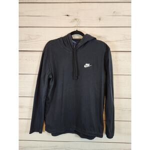 Nike Women Black‎ Solid Long Sleeve Pullover Hoodie Sweatshirt Size Medium